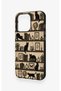 iPhone 13 Pro Compatible Vintage Black Cat Pattern Silicone Case - 3
