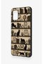 Samsung A31 Compatible Vintage Black Cat Patterned Silicone Case - 4