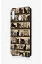 Samsung A20-A30 Compatible Vintage Black Cat Patterned Silicone Case - 4