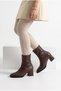 Zippered, Blunt-Toe, Stretch Fabric Women's Boots (7cm Heel Height) - 5