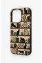 iPhone 15 Pro Compatible Vintage Black Cat Pattern Silicone Case - 3