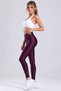 Women's Burgundy Disco Leggings High Waist Gathering Shiny Stretchy Sports and Casual Leggings - 4