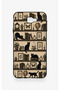 Samsung J7 Prime Compatible Vintage Black Cat Patterned Silicone Case - 3