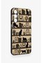 Samsung A24 Compatible Vintage Black Cat Patterned Silicone Case - 2