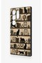 Samsung S24 Ultra Compatible Vintage Black Cat Patterned Silicone Case - 4