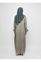 Pista Green Forest Satin Abaya | Rizqé Luxury Silk-Finish Modest Foil Print Wrap - 3