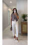 Fusla Cream Straight Cut Trousers - 2
