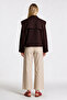 Wide Collar Short Trench Coat Laz0018 Brown - 4