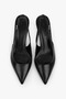 Women's Kaven Black Leather Mini Heeled Stiletto - 4
