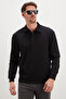 Half Button Polo Collar Pique Sweatshirt - 2