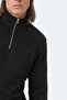 Kena I Men's Stand Collar Zippered Black Sweatshirt - 2