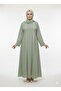 Sage Green Mirror Work Abaya | Rizqé Luxury Sheesha Embellished Modest Open Wrap Dress