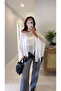 Yodet White Lace Detailed Transparent Cape Knitwear - 3