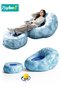 3-in-1 Inflatable Sofa with Footstool, Portable Bean Bag Chair, Lounge Chair with Matching Footrest, Waterproof Inflatable Recliner Chair Set, Ergonomic Air Sofa Couch for Indoor & Outdoor Activities,