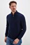 Ribbed Stand Collar Half Zipper Sweatshirt - 5