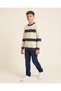 Senior Boys Beige And Brown Crew Neck Printed Sweater - 2