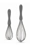2-Pack Silicone Egg Pudding Sauce Cream Whisk Whisker Gray - 2