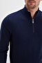 Ribbed Stand Collar Half Zipper Sweatshirt - 4
