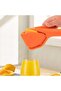 Lemon Squeezer - Orange Manual Citrus & Lime Juicer with Built-In Strainer, Easy Two-Hand Press, Space-Saving Flat Design, Handheld Kitchen Tool