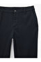 Viscose Blended Pocketed Elastic Waist Buttoned Slim Fit Pleated Fabric Trousers - 3