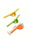 Lemon Squeezer - Yellow Manual Citrus & Lime Juicer with Built-In Strainer, Easy Two-Hand Press, Space-Saving Flat Design, Handheld Kitchen Tool - 2