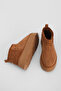 Women's Thick Sole Fur Lined Ankle Boots Tefis Light Brown Suede - 7