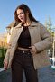 Water Wave Patterned Oversized Buttoned Coat - 5