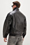 Zippered Stand Collar Faux Leather Coat - 8