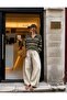 Women's Striped Polo Collar Oversized Premium Textured Knit Sweater Mll1000 - 2