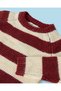 Infant Boys Burgundy And Ivory Striped Pullover - 2