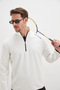 Printed Half-Zip High-Neck Sweatshirt - 4