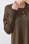 Pola Yaka Rayon Dress Brown - 2