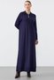 Pola Yaka Rayon Dress Dark Blue - 3