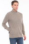 Mink Men's 80% Wool 20% Acrylic Zigzag Knit Patterned Pocketed Full Zipper Stand Collar Knitwear Cardigan Trist-5368 - 4