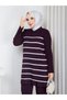 Knitwear Striped Double Set Plum - 5