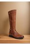 Women's Tan Skin Boots-Tassel Detailed Drawstring Boots - 2