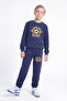 3 Thread Printed Boys' Double Pocket Crew Neck Sweatshirt Set - 2