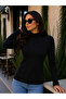 Timeless Elegance Women's Turtleneck Long Sleeve Modal Blouse with Ribbed Detail - 3