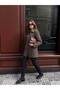 Patterned Steel Knitted Long Knitwear Women's Coat - 3