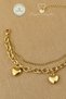Steel Bracelet - Heart-Shaped Double Combination Chain, Non-Tarnishing, Non-Fading, 316L Steel Trendy Bracelet 16+5 cm - 4
