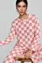 Women's Striped Regular Fit Pink Pajama Set 4691