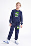 3 Thread Printed Boys' Double Pocket Crew Neck Sweatshirt Set - 5