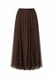 Brown Lace Pleated Detailed Skirt - 3371