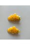 Pack of 2 Yellow Colored Moving Star Sequin Girl's Cloud Shaped Crocodile Tooth Buckle - 2