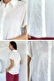 Cream Women's Beaded Embroidered Short Sleeve Shirt - 4