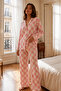 Women's Relax Fit Button Pink Pajama Set