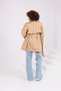 Women's Oversized Short Trench Coat with Epaulettes, Buttons, and Pockets - 4