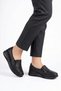 Huner Double Rubber Bone Protrusion Genuine Leather Orthopedic Women's Shoes Black Skin