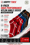 6-Pack Ankle Socks Dri-Fit Soft Breathable Durable Stretchable Free Size