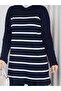 Knitwear Striped Double Set Navy Blue - 6
